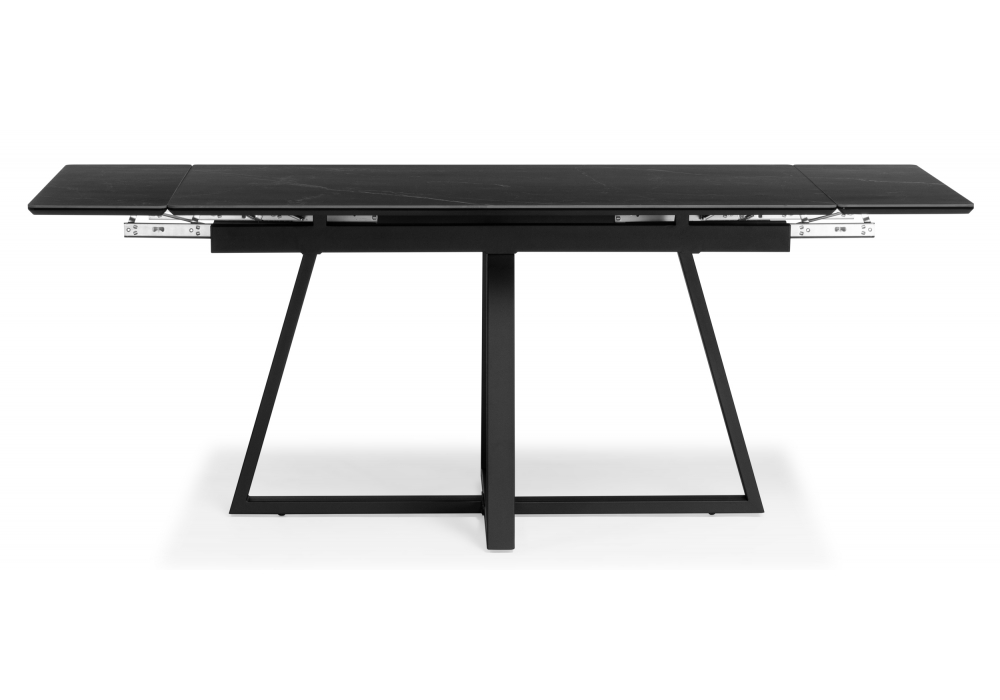 фото керамический стол раскладной woodville памелла 140(200)х80 черный мрамор shakespeare black / черный 612904 | 220svet.ru