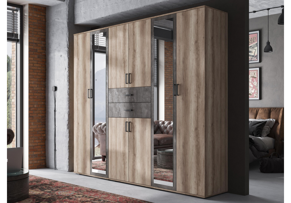 фото шкаф woodville паркинс железный камень / дуб каньон 546172 | 220svet.ru