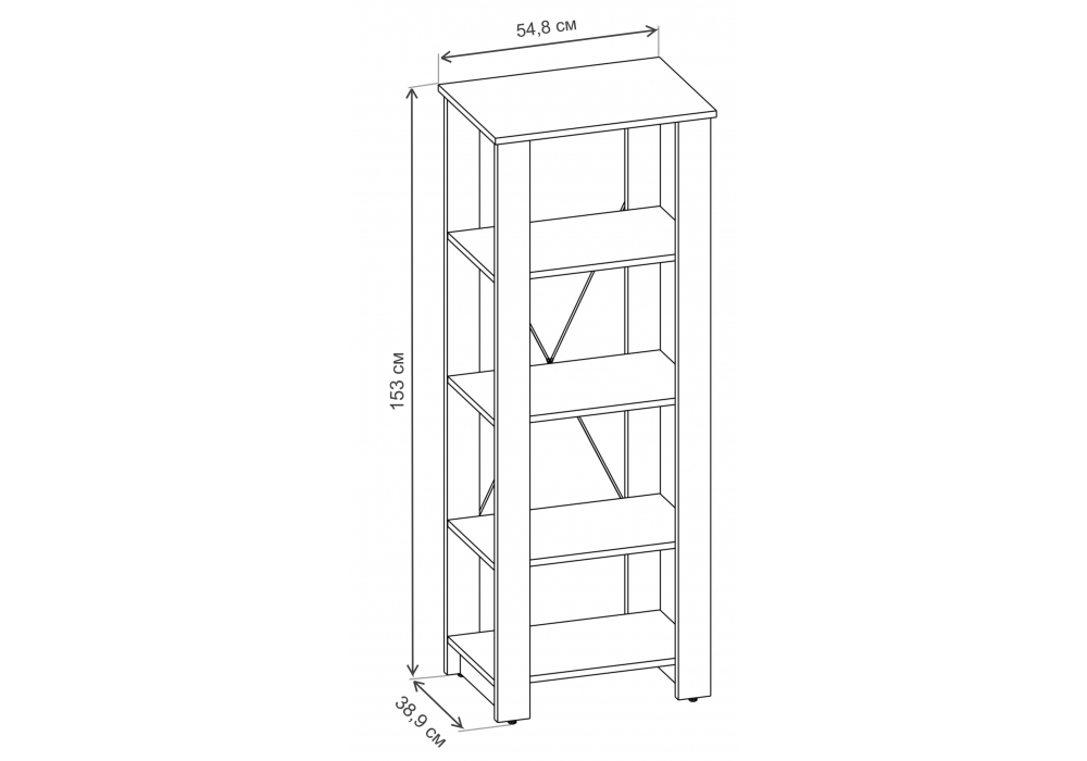 фото стеллаж woodville джастин дуб белый exclusive 564842 | 220svet.ru