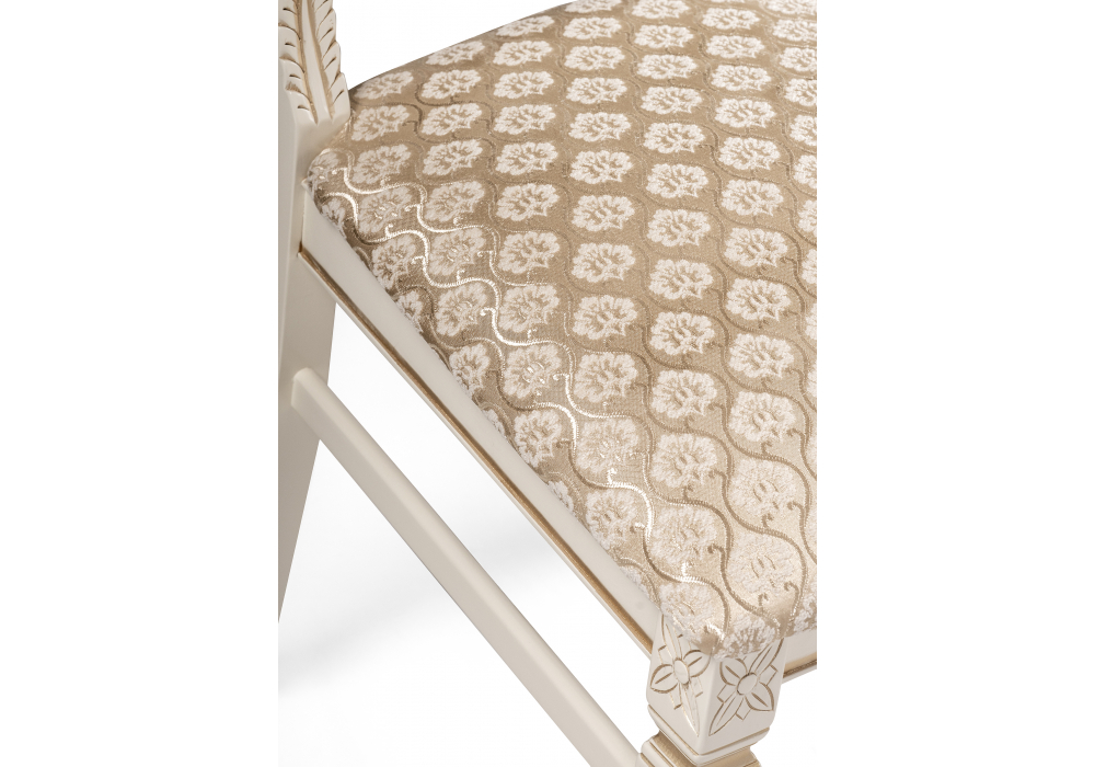 фото стул деревянный woodville roy золото патина тк. к02 бежевая / слоновая кость 671443 | 220svet.ru