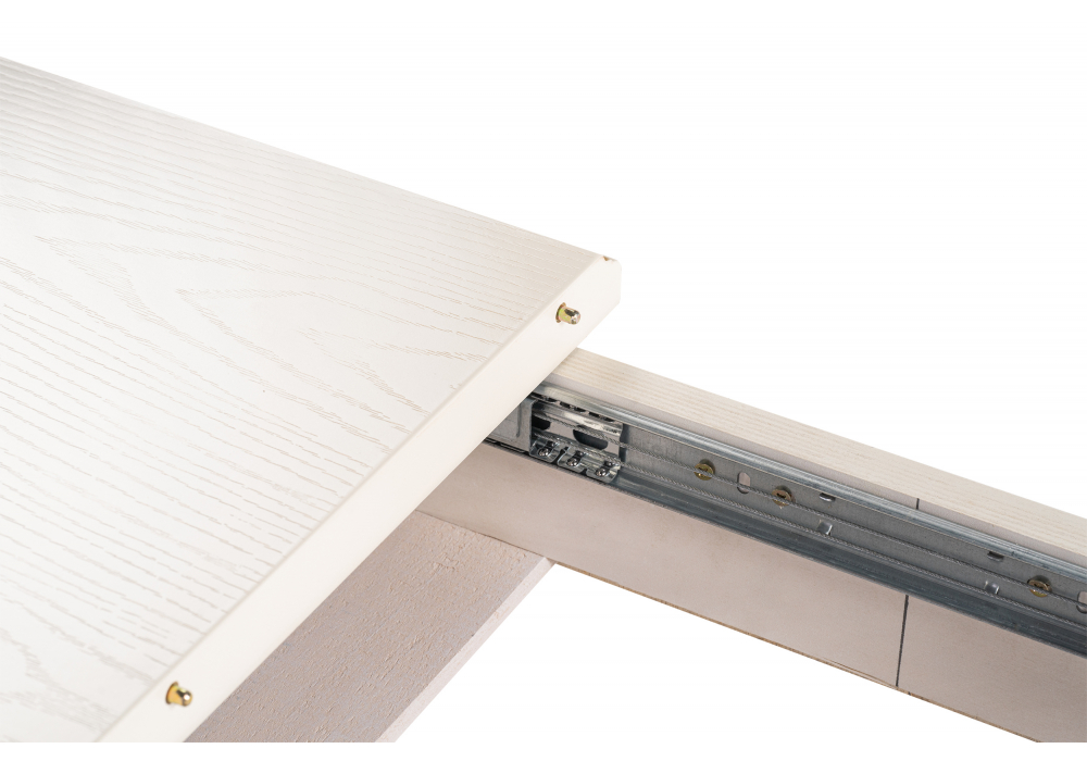 фото стол деревянный раскладной woodville паветти слоновая кость / золото 618718 | 220svet.ru