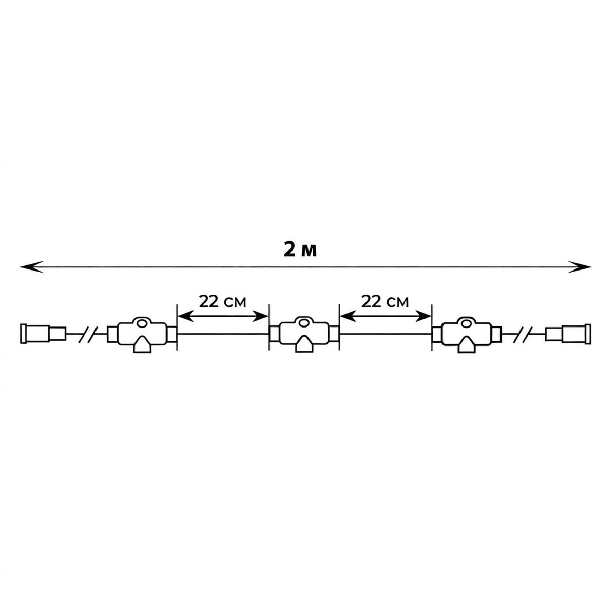 фото провод-шина для гирлянд uniel ucx-f90 t10/2m/wh ul-00013218 | 220svet.ru