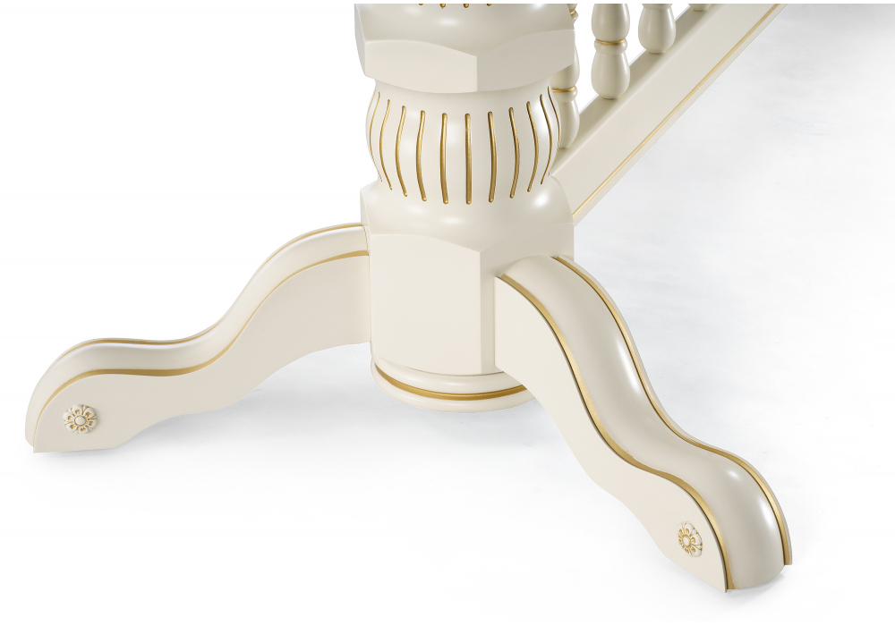 фото стол деревянный раскладной woodville кассиль крем / золотая патина 615219 | 220svet.ru