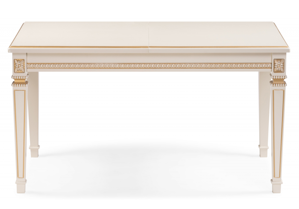 фото стол деревянный раскладной woodville паветти слоновая кость / золото 618718 | 220svet.ru