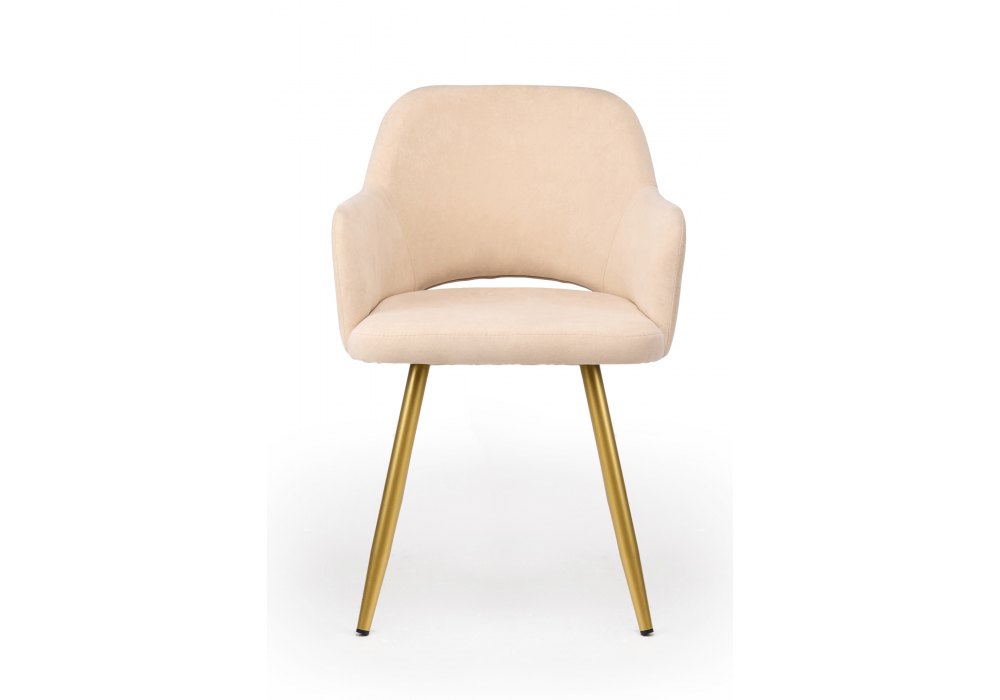 фото стул на металлокаркасе woodville эолин бежевый (glory 03) / золотой 631713 | 220svet.ru