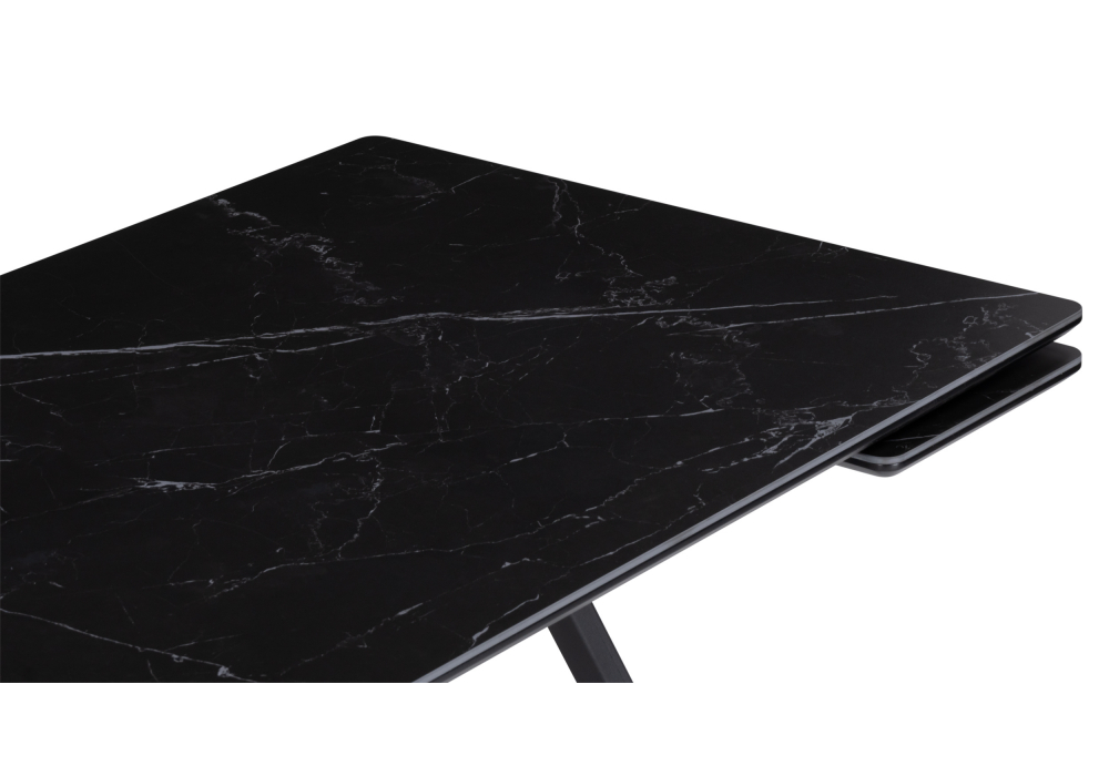 фото керамический стол раскладной woodville вилсон 160(220)х89 черный мрамор 626051 | 220svet.ru