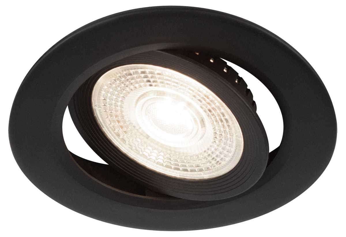фото светильник светодиодный встраиваемый эра kl led 25a-5 4k bk 5вт 4000к круглый поворотный черный б0068180 | 220svet.ru