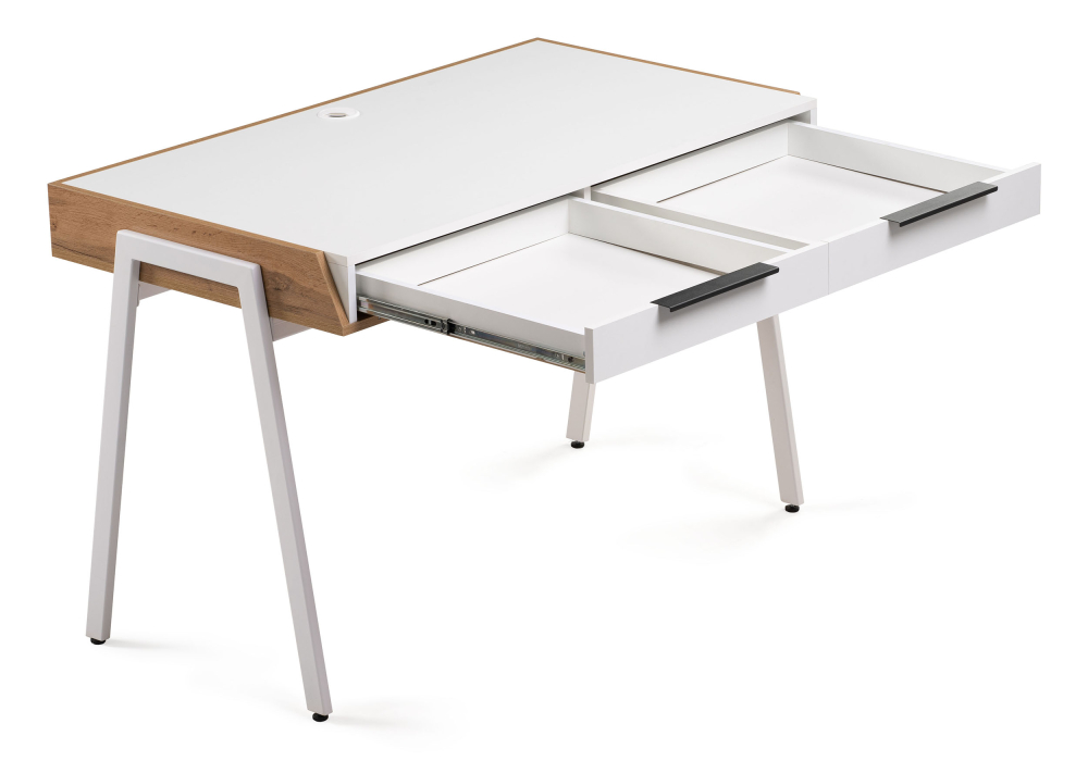 фото стол woodville рокс 116х65х77 белый / дуб вотан / белый 530839 | 220svet.ru