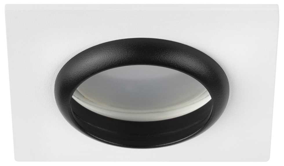 фото светильник встраиваемый алюминиевый эра kl110 wh/bk под лампу mr16 gu5.3 белый/черный матовый б0061531 | 220svet.ru