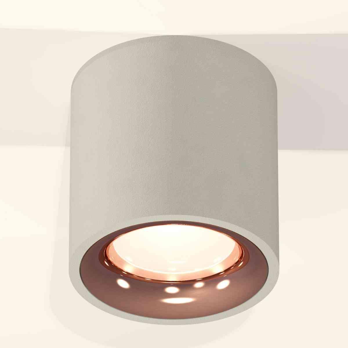 фото комплект накладного светильника ambrella light techno spot xs7533025 sgr/ppg серый песок/золото розовое полированное (c7533, n7015) | 220svet.ru