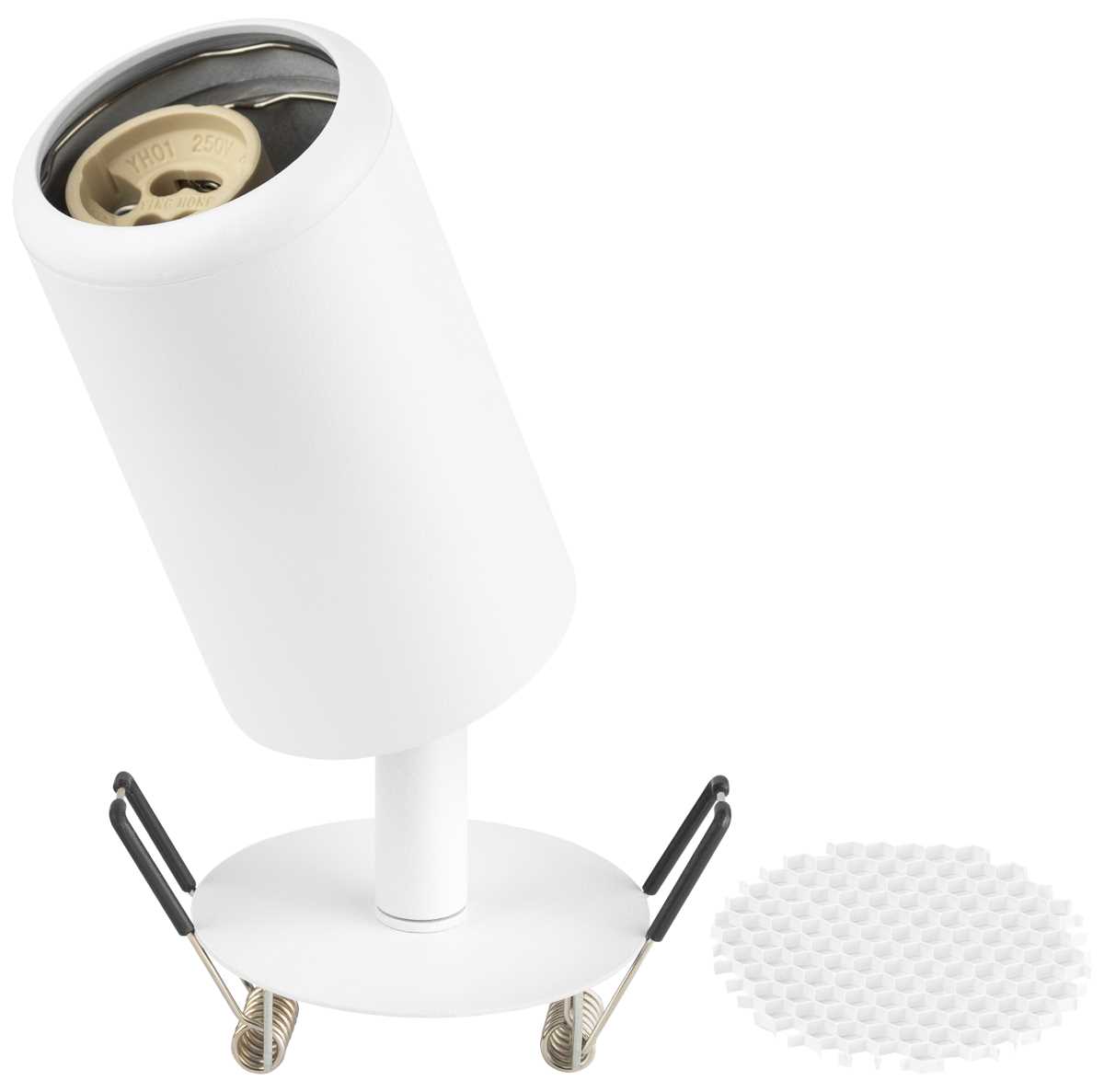 фото светильник встраиваемый алюминиевый эра kl106 wh под лампу mr16 gu10 белый матовый б0061540 | 220svet.ru