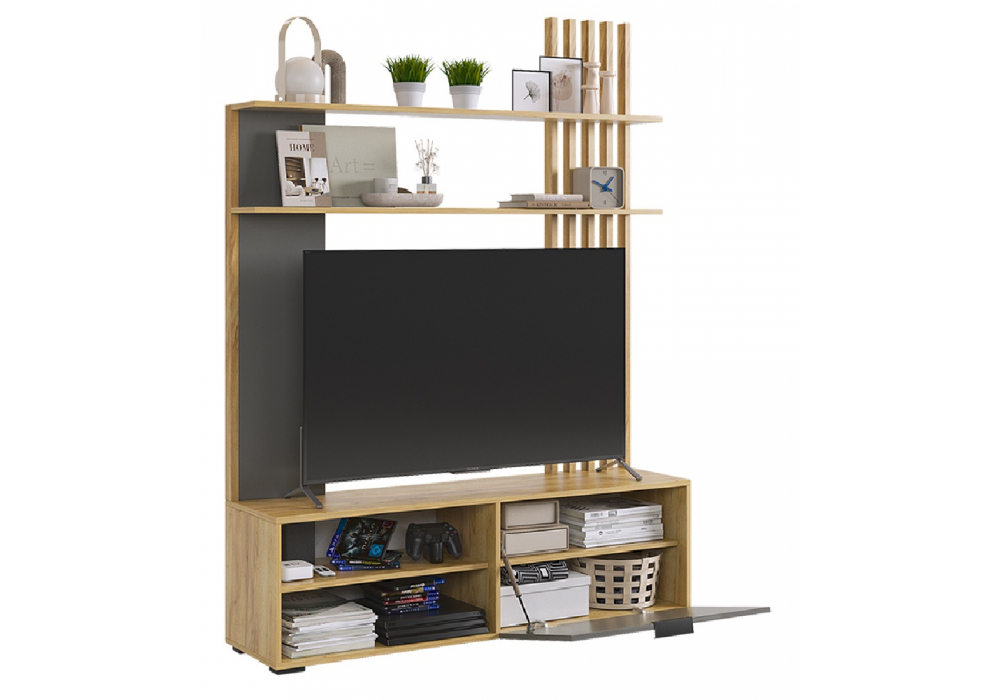 фото гостиная woodville бери дуб крафт золотой / графит 570022 | 220svet.ru