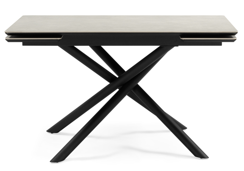 фото керамический стол раскладной woodville мэриан 120(180)х80 carmen light grey / черный 625719 | 220svet.ru