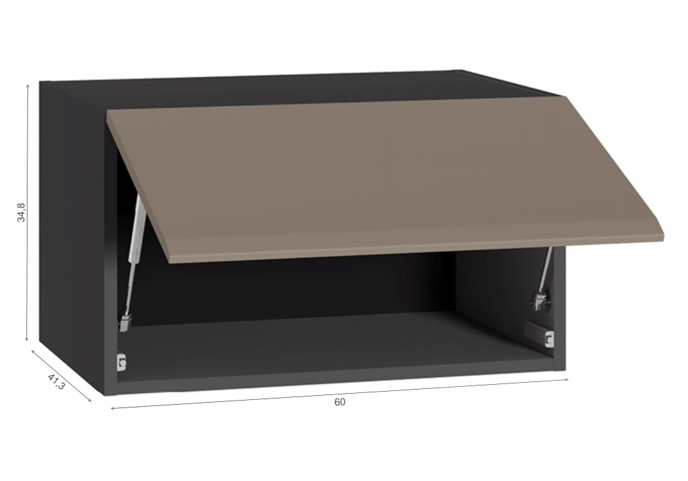 фото шкаф навесной woodville сейдиль антрацит / веллюто капучино 600789 | 220svet.ru