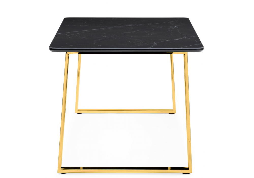 фото керамический стол woodville селена 2 180х90 черный мрамор / золото 606412 | 220svet.ru