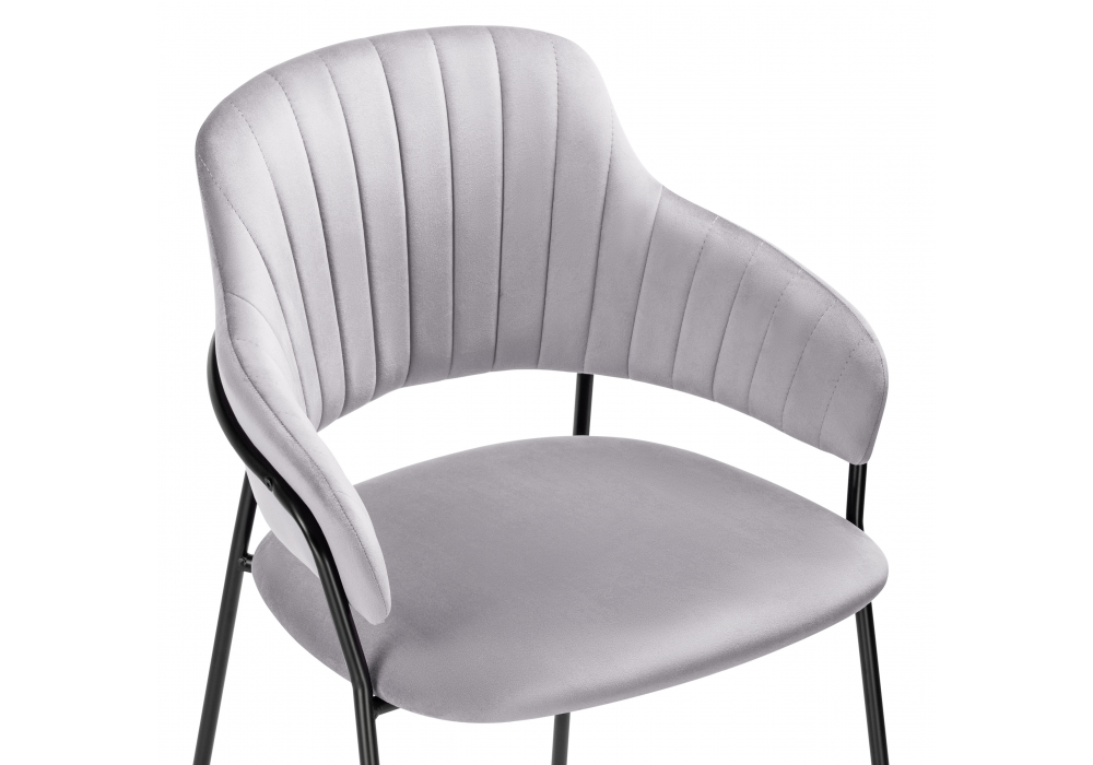 фото стул на металлокаркасе woodville инклес серый / черный глянец 483855 | 220svet.ru