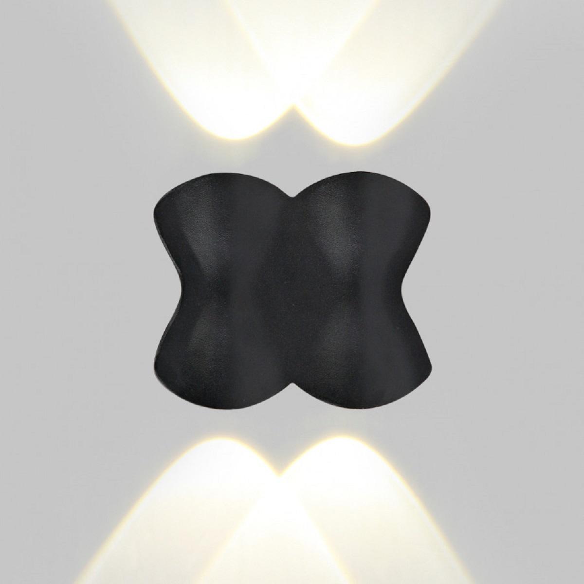 фото уличный настенный светодиодный светильник imex cross il.0014.0019-4-bk | 220svet.ru