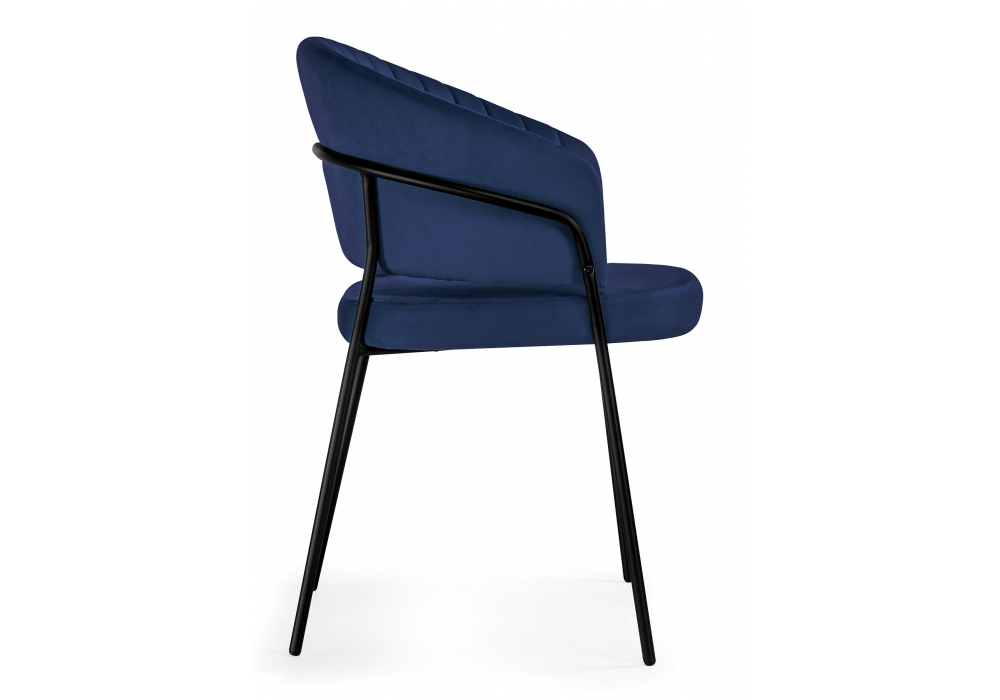фото стул на металлокаркасе woodville лео синий brandy light 8 / черный 592483 | 220svet.ru