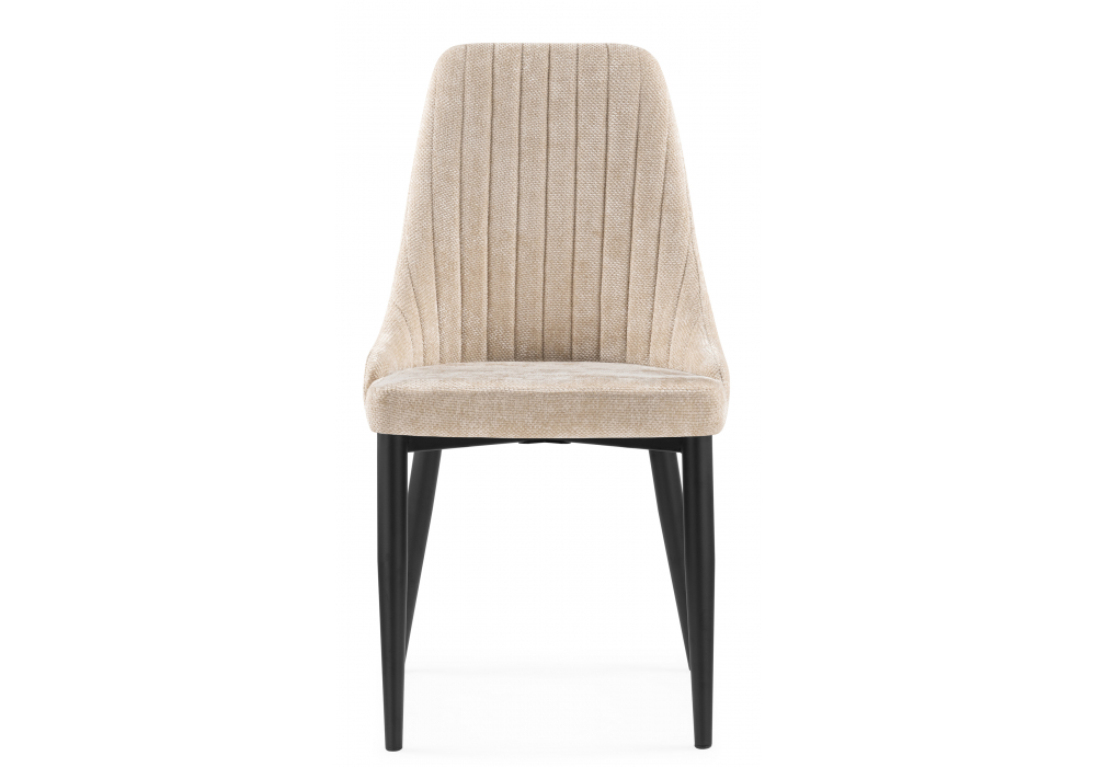 фото стул на металлокаркасе woodville kora черный/бежевый 15753 | 220svet.ru