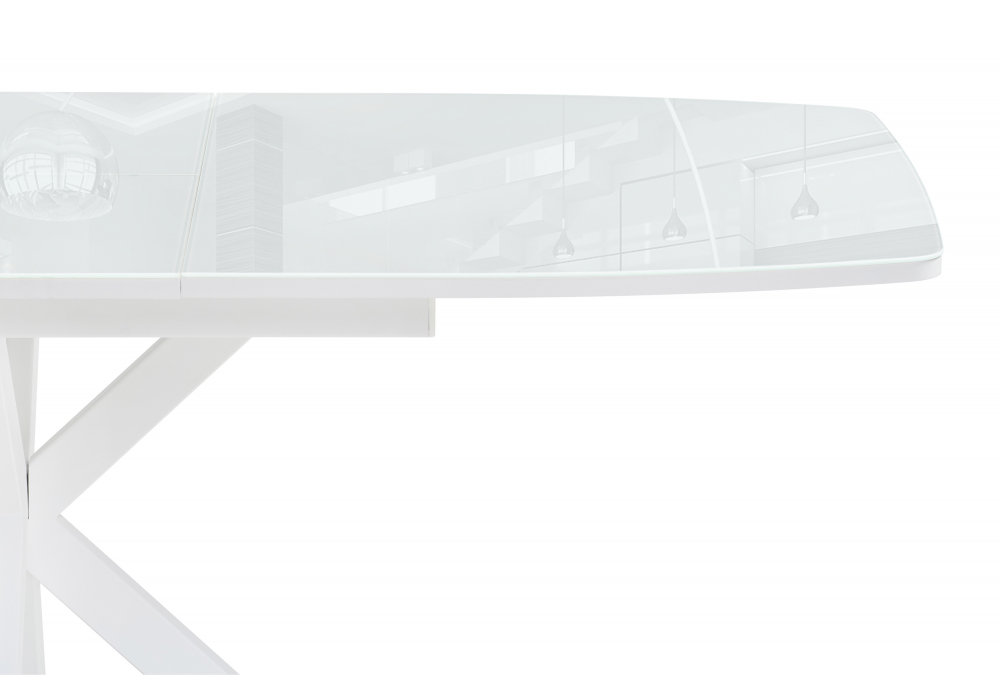 фото стол стеклянный  раскладной woodville тамаса белый 584296 | 220svet.ru