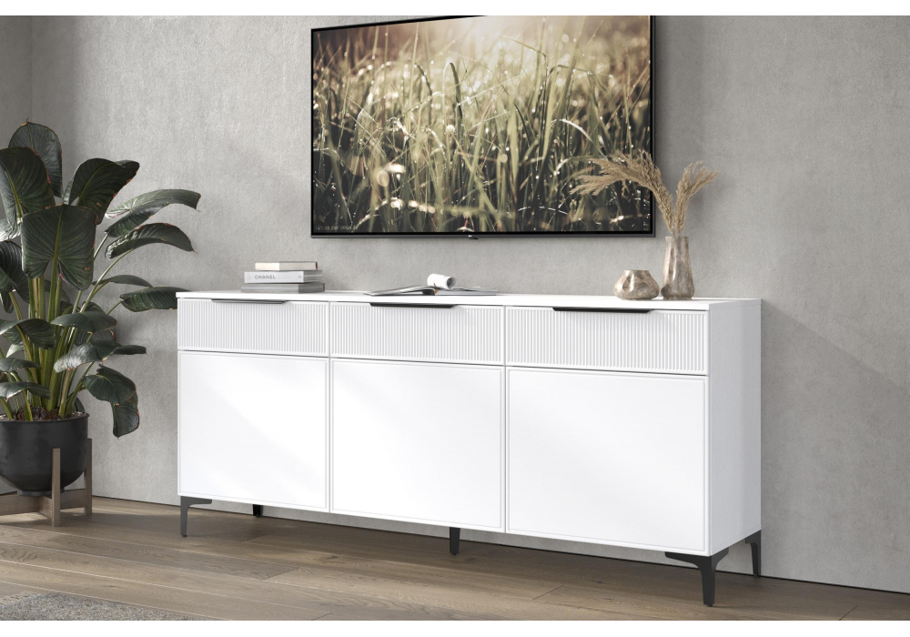 фото тв-тумба woodville иадама 3-ств. белый / белый софт 674702 | 220svet.ru