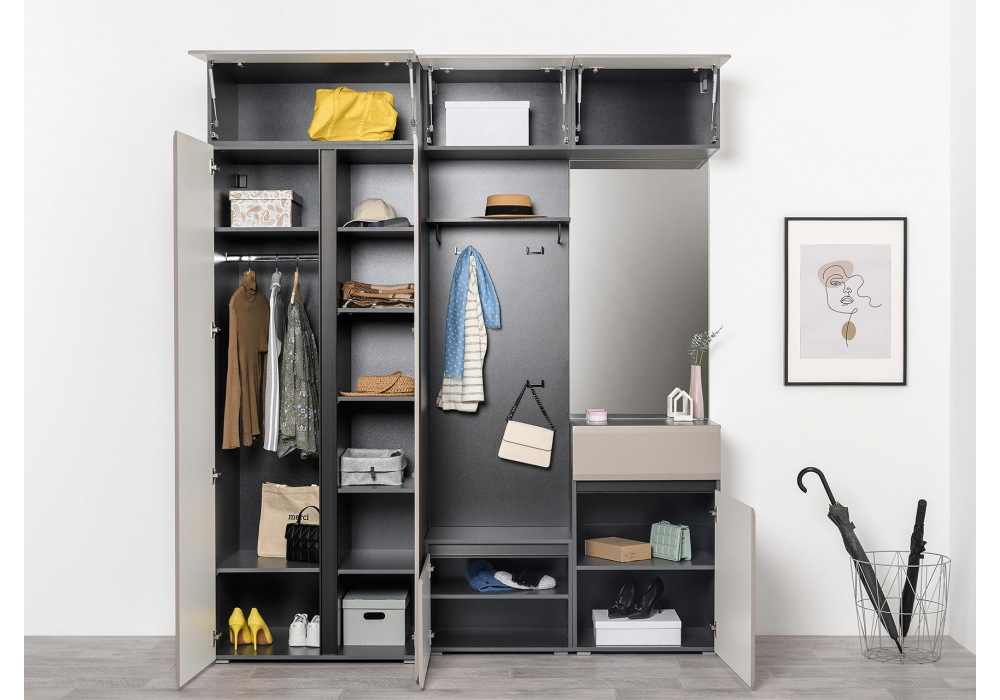 фото шкаф навесной woodville сейдиль антрацит / веллюто капучино 600789 | 220svet.ru