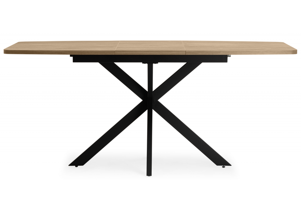 фото стол деревянный раскладной 130(170)x80 woodville индиана дуб кунео / черный 631622 | 220svet.ru