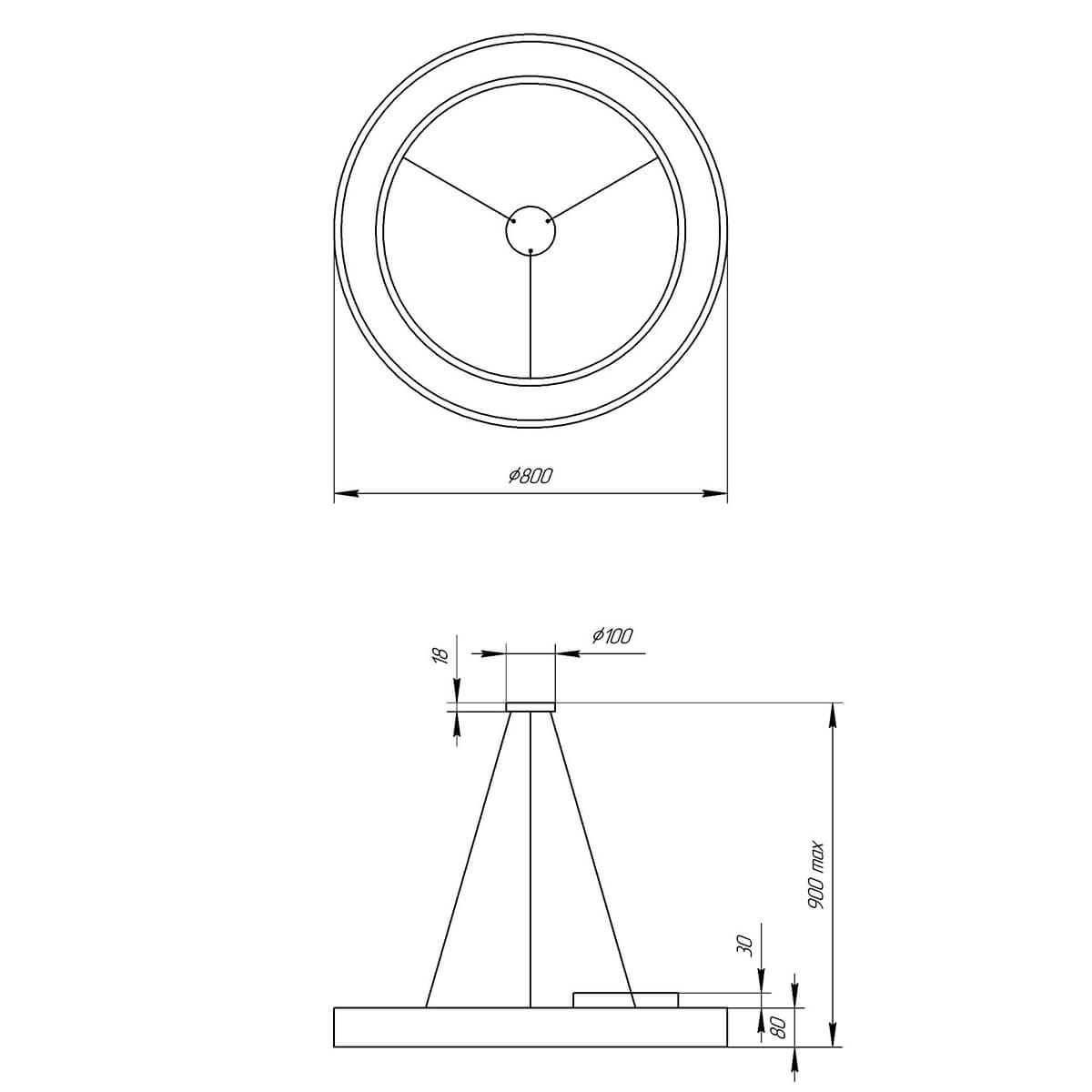 фото подвесной светодиодный cветильник geometria эра ring spo-134-b-40k-056 56вт 4000к черный б0050565 | 220svet.ru