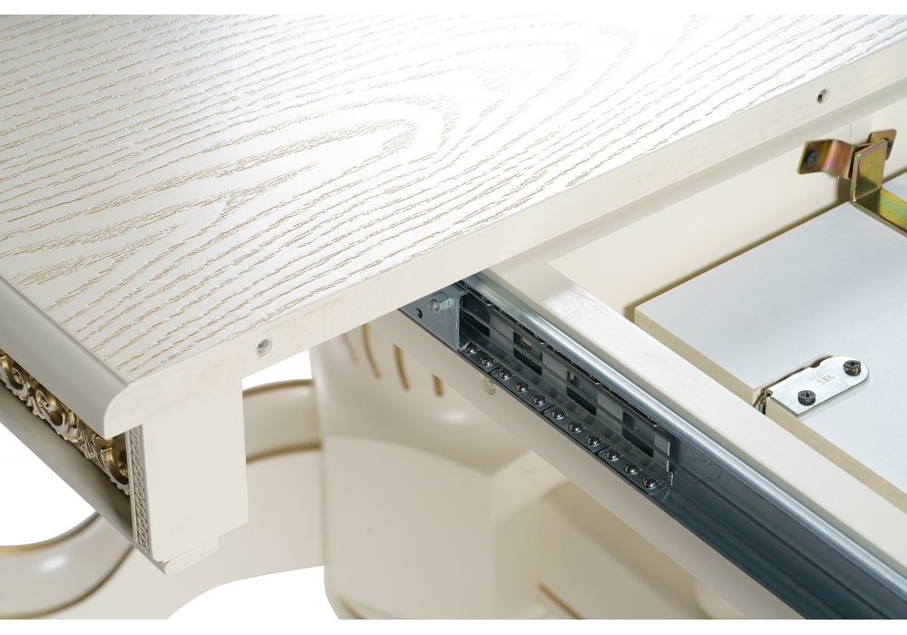 фото стол деревянный раскладной woodville кассиль крем / золотая патина 615219 | 220svet.ru