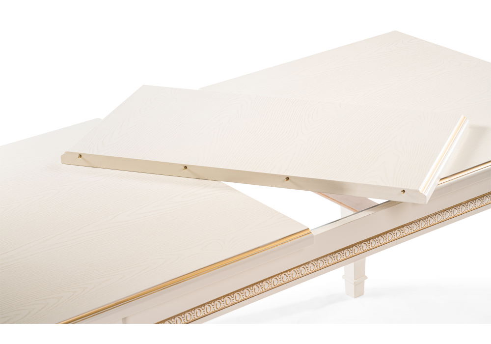 фото стол деревянный раскладной woodville паветти слоновая кость / золото 618718 | 220svet.ru