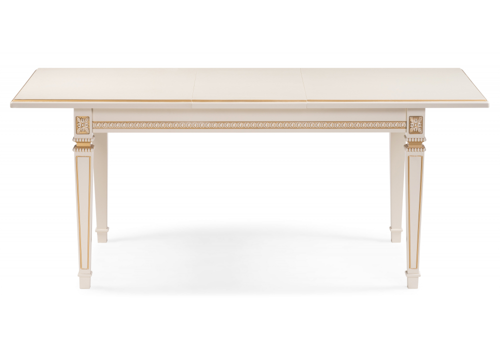 фото стол деревянный раскладной woodville паветти слоновая кость / золото 618718 | 220svet.ru