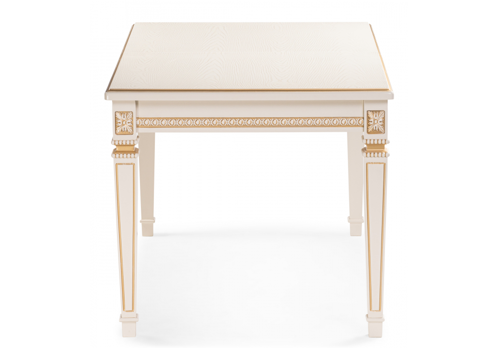 фото стол деревянный раскладной woodville паветти слоновая кость / золото 618718 | 220svet.ru