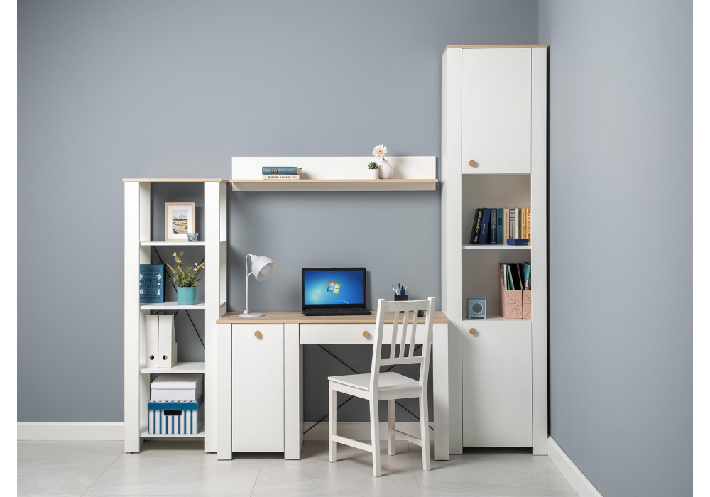 фото стеллаж woodville джастин дуб белый exclusive 564842 | 220svet.ru