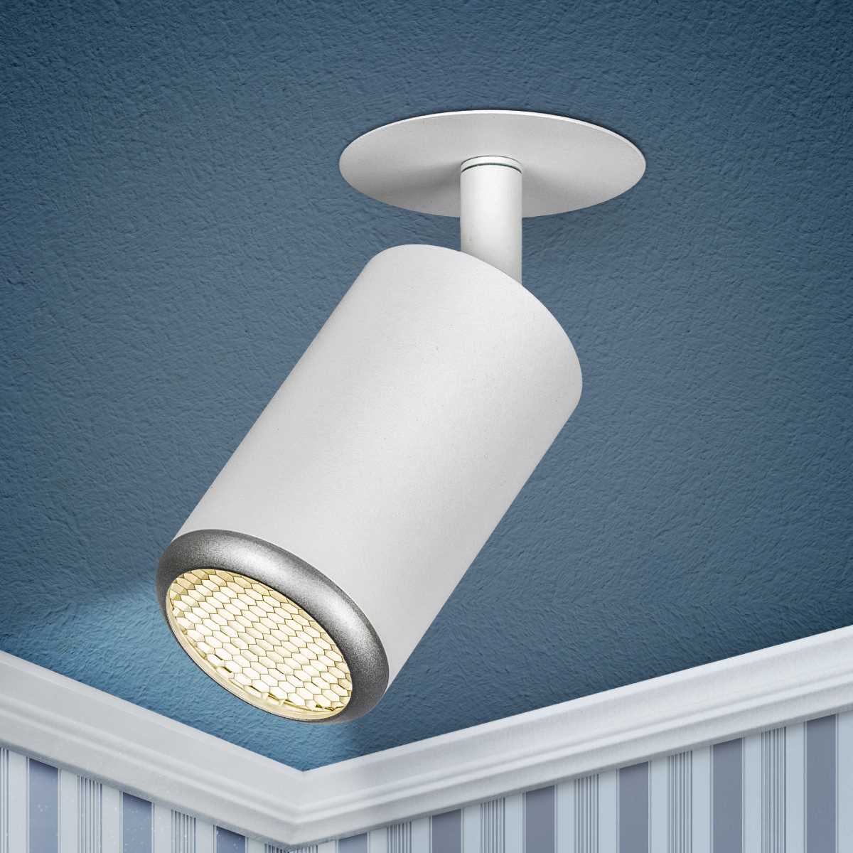 фото светильник встраиваемый алюминиевый эра kl106 wh/sl под лампу mr16 gu10 белый/серебро матовый б0061634 | 220svet.ru