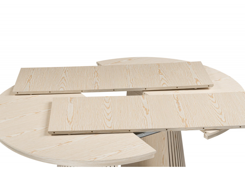 фото стол деревянный  раскладной woodville mersin 120(200)x120 шпон дуба / бук 15869 | 220svet.ru