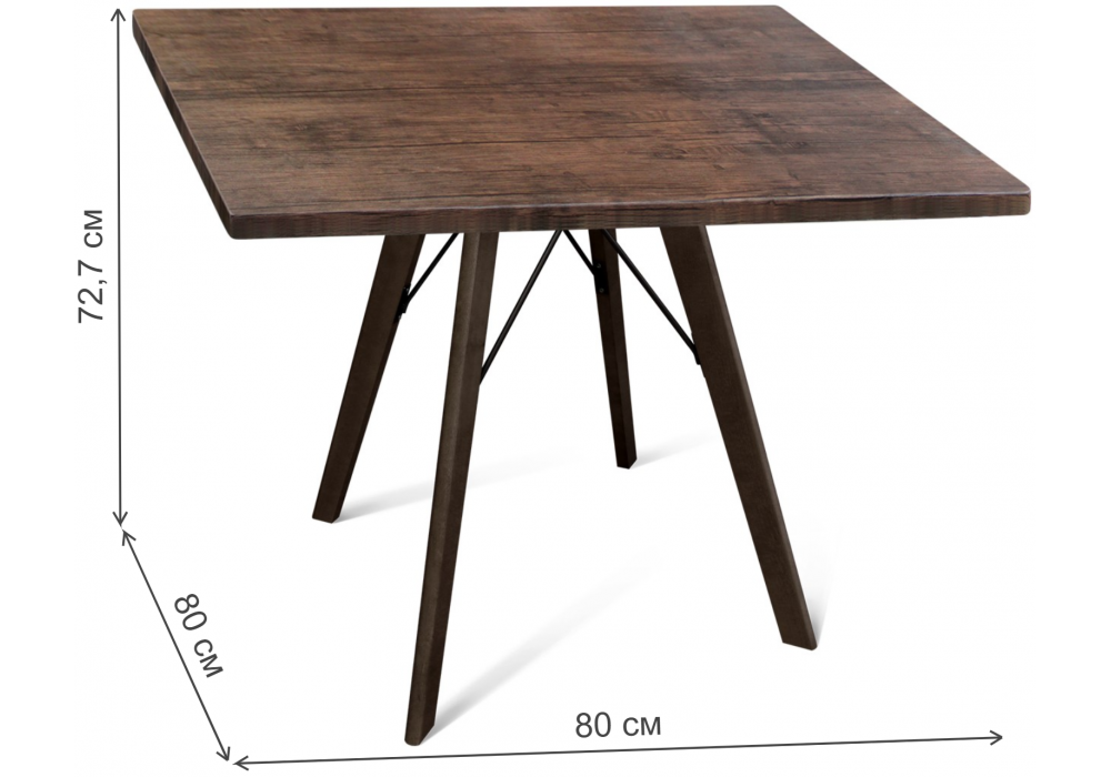 фото стол деревянный woodville sht-tu9/80/80 мдф венге / палисандр 462717 | 220svet.ru