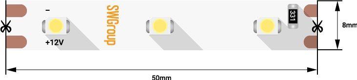 фото лента swg 4,8w/m 60led/m 3528smd нейтральный белый 5m 006314 | 220svet.ru
