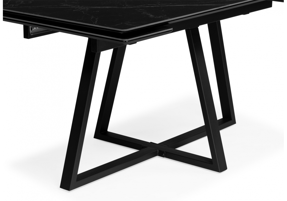 фото керамический стол раскладной woodville памелла 140(200)х80 черный мрамор shakespeare black / черный 612904 | 220svet.ru