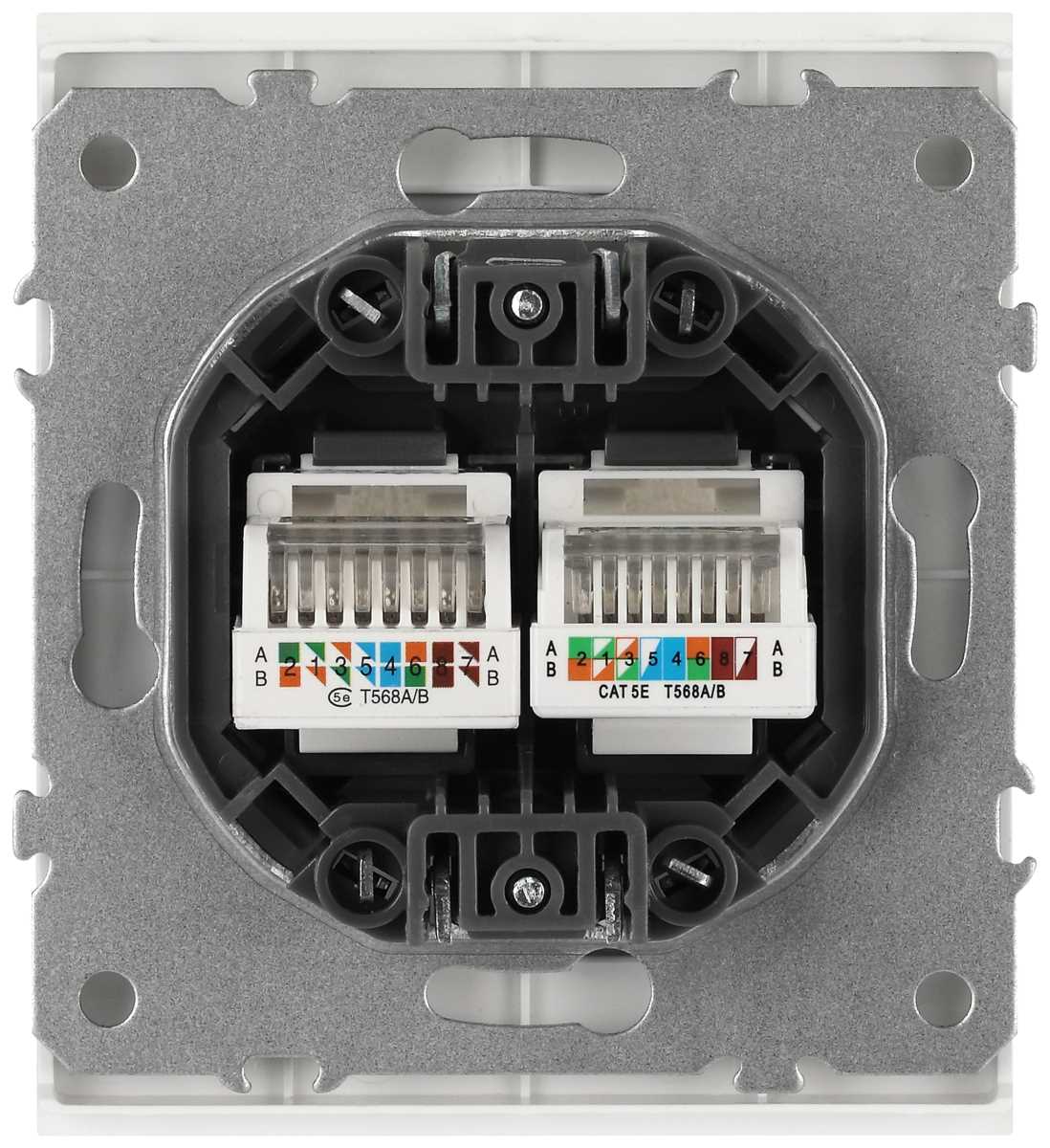 фото розетка эра arktik 16-3108-01 информационная двойная 2xrj45 белый б0070484 | 220svet.ru