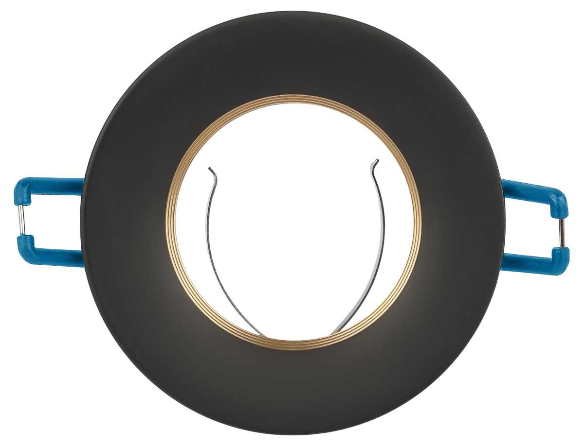 фото светильник встраиваемый алюминиевый эра kl107 bk/gd под лампу mr16 gu5.3 черный/золото б0061097 | 220svet.ru