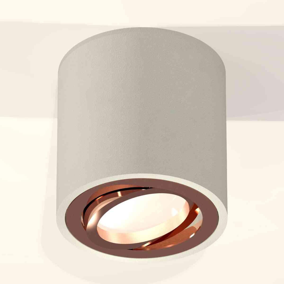 фото комплект накладного светильника ambrella light techno spot xs7533005 sgr/ppg серый песок/золото розовое полированное (c7533, n7005) | 220svet.ru