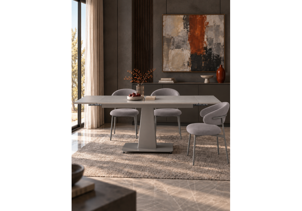 фото керамический стол раскладной 120(180)х80 woodville мун carmen light gray / серый матовый 715090 | 220svet.ru