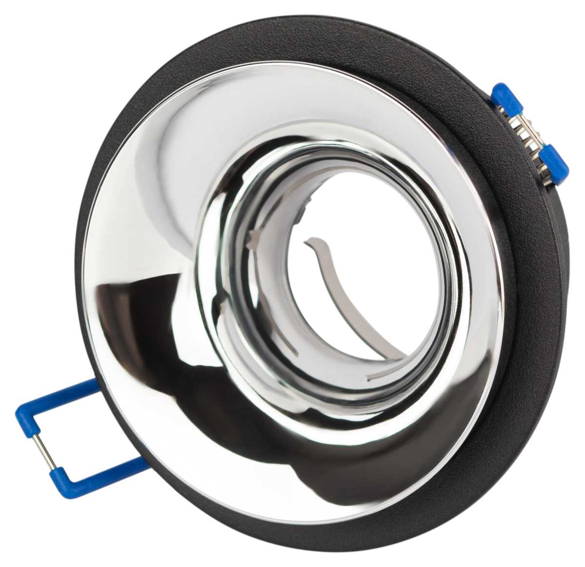 фото светильник встраиваемый декоративный эра kl103 bk/ch под лампу mr16 gu5.3 черный/хром б0056355 | 220svet.ru