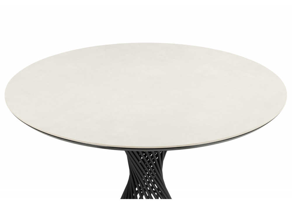 фото керамический стол woodville вивиен 90 carmen light grey / черный 625915 | 220svet.ru