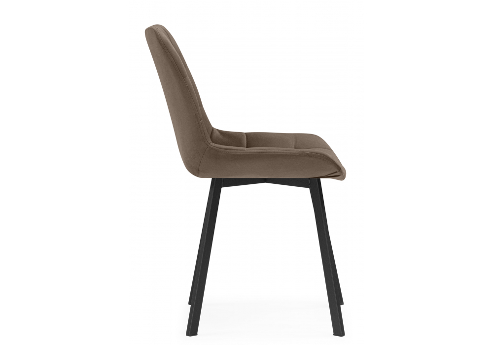 фото стул на металлокаркасе woodville челси коричневый / черный 632536 | 220svet.ru