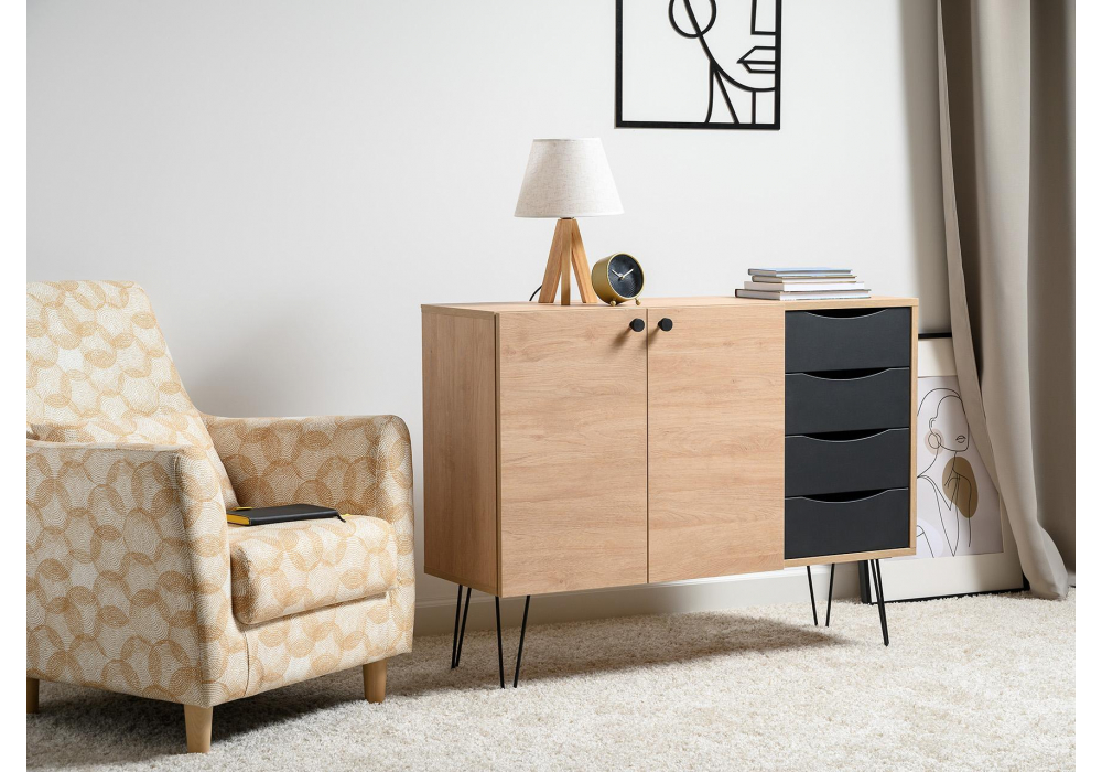 фото тумба woodville брюс 16.233 сантьяго / черный 601759 | 220svet.ru