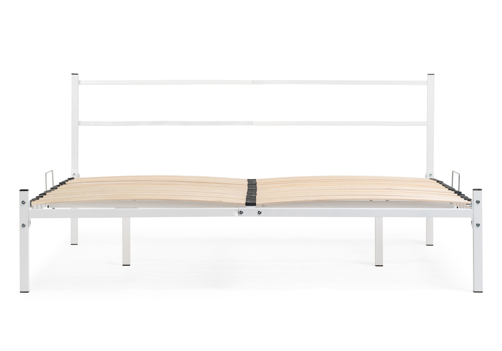 фото кровать полутораспальная  woodville фади 140х200 белая 491587 | 220svet.ru