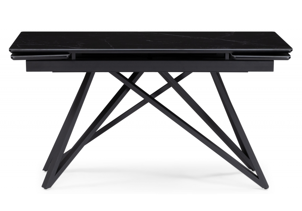 фото керамический стол раскладной woodville вилсон 160(220)х89 черный мрамор 626051 | 220svet.ru