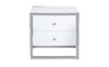 Миниатюра фото тумба с 2-мя ящиками белая/хром garda decor kfg104 | 220svet.ru