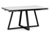 Миниатюра фото керамический стол раскладной woodville памелла 140(200)х80 белый мрамор alpin white / черный 612903 | 220svet.ru